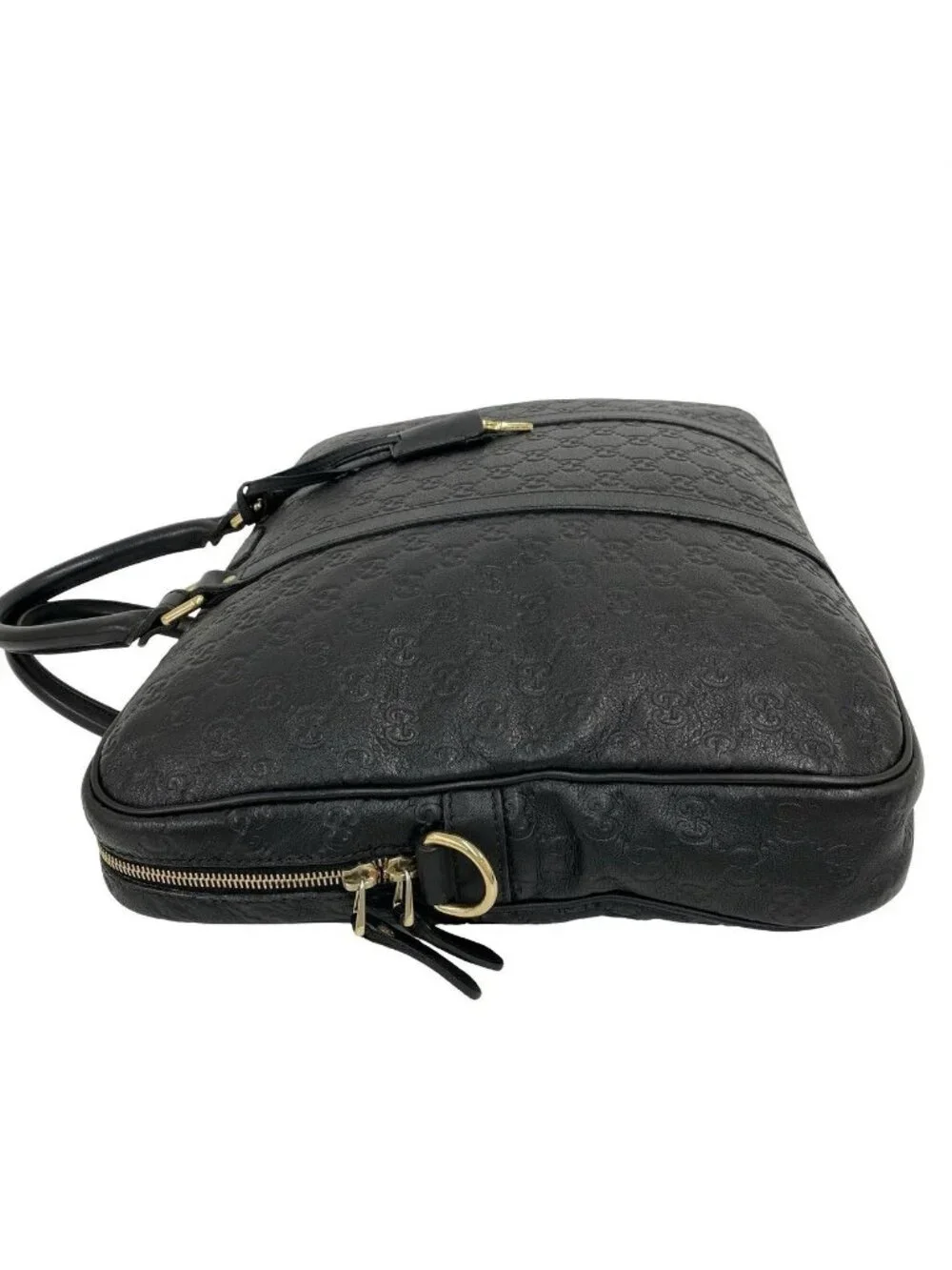 Gucci Guccissima GG Logo Pattern Leather Tote Bag Business Black